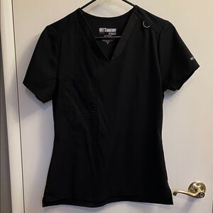 Grey's Anatomy Women's Classic Black Scrub Matching Pants and V-Neck Top